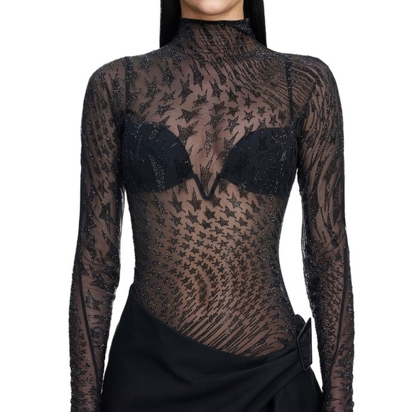 HM MUGLER RHINESTONE TOP - Picture 2 of 4